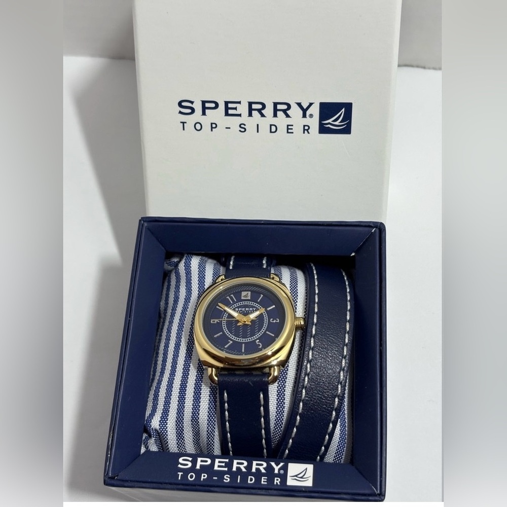 Sperry Navy Leather Wrap
Around Ladies Watch with New Battery